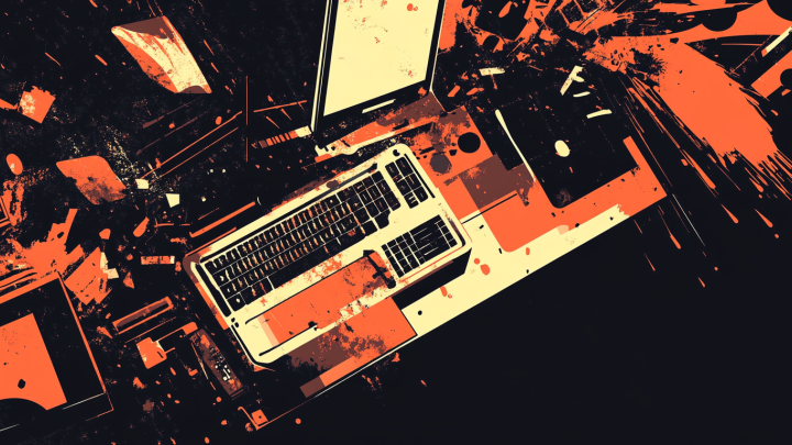 Art of a messy desk.