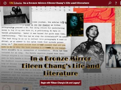 Screenshot of project featuring images of Eileen Chang
