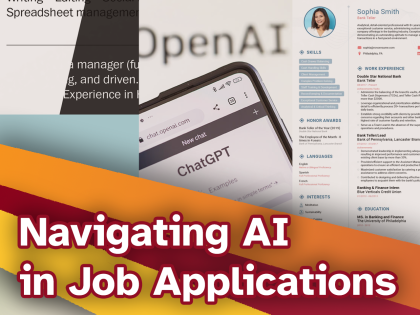 Promotional image for Navigating AI in Job Applications workshop.